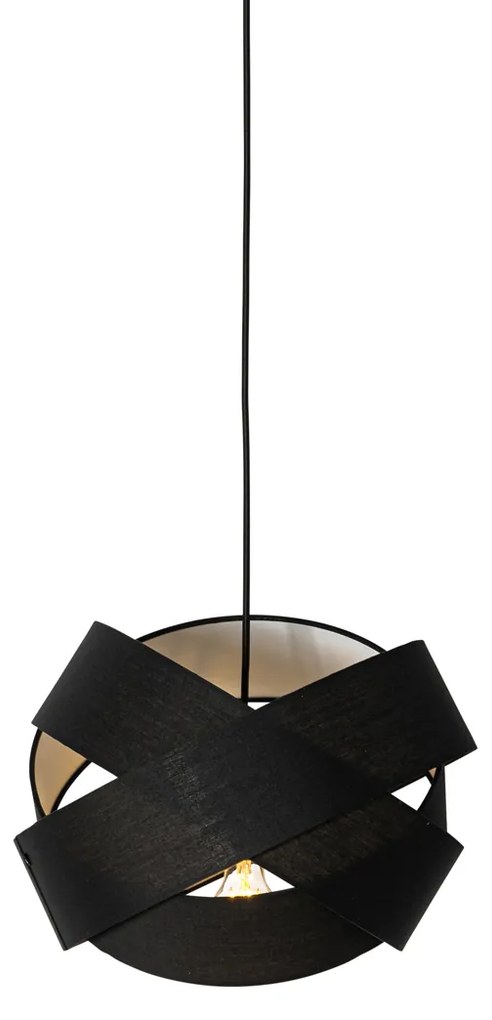 Candeeiro de suspensão moderno preto - Cloth Moderno