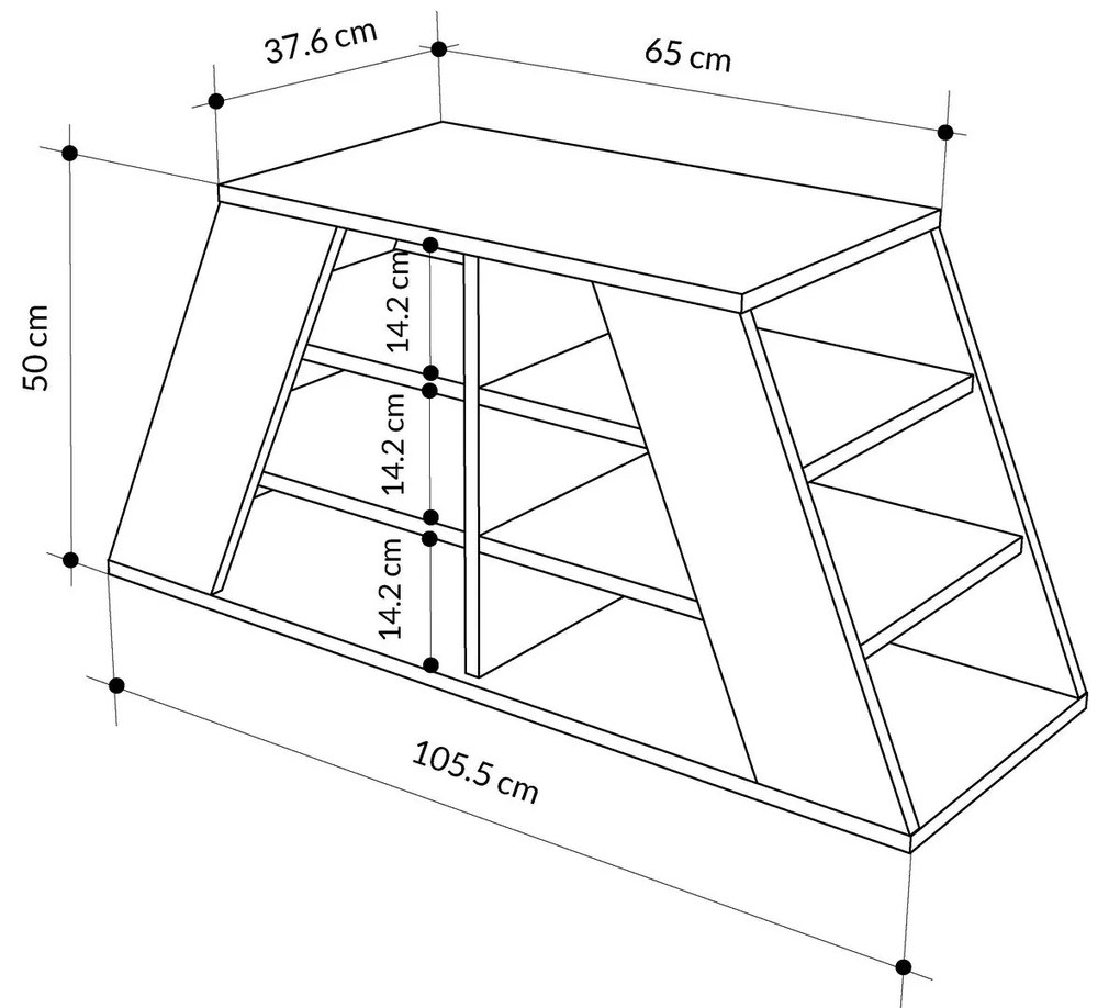 Sapateira Prag – Nogueira/Antracite – 60x111x35 cm