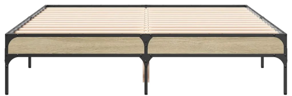 Estrutura de cama 135x190 cm derivados madeira/metal