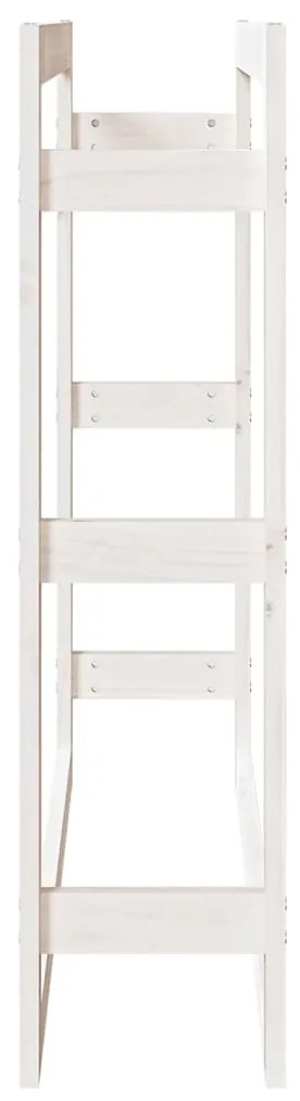 Suporte para lenha 100x25x100 cm pinho maciço branco