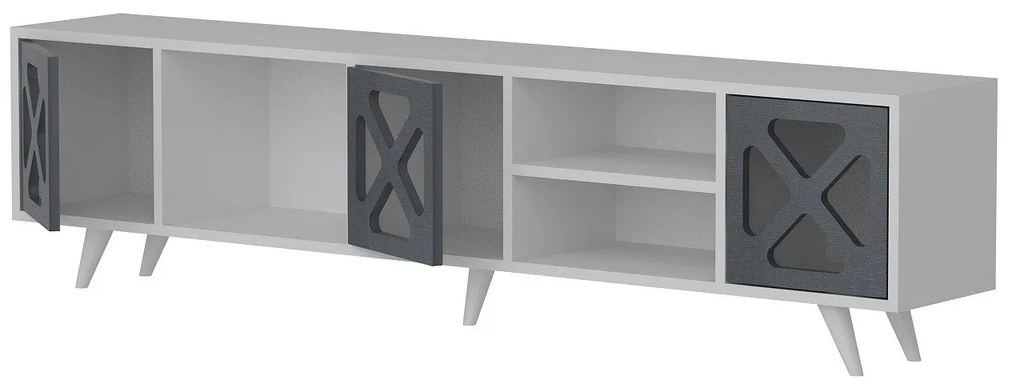 Móvel TV Sinef – Branco/Antracite – 180x45,7x29,5 cm