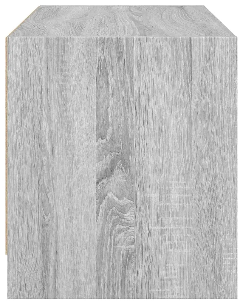 Móvel de TV c/ portas de vidro 68x37x42 cm cinza sonoma