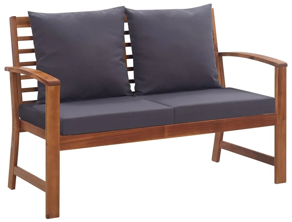 4 pcs conjunto lounge de jardim c/ almofadões acácia maciça