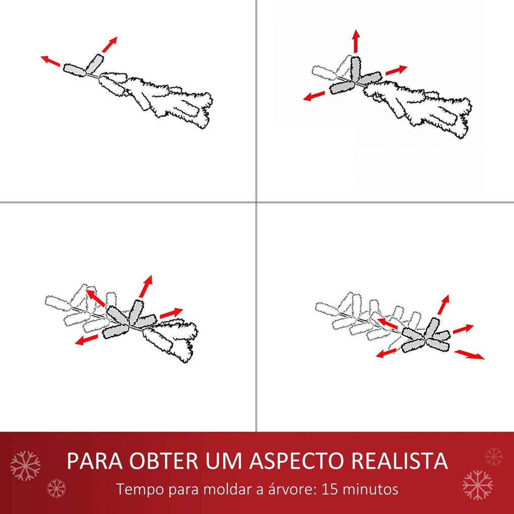 Árvore de Natal Artificial 150 cm Árvore de Natal com 180 Ramos 21 Luz