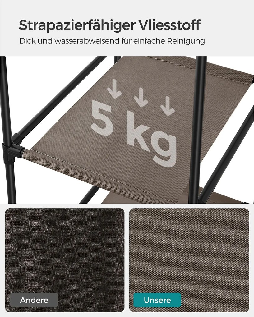 Guarda Roupa em Tecido dobrável com varão para roupa 45 x 150 x 175 cm Taupe