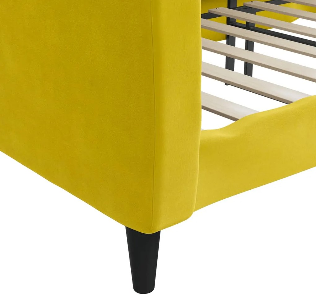 Sofá-cama 100x200 cm veludo amarelo