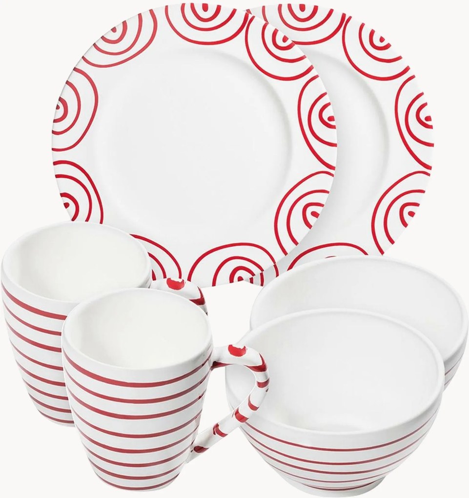 Conjunto de pequeno-almoço artesanal Rotgeflammt, 2 pessoas, conjunto de 6