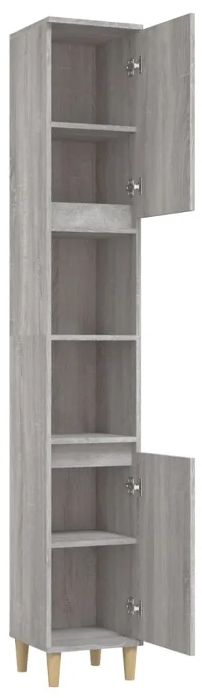Armário WC 30x30x190 cm derivados de madeira cinzento sonoma