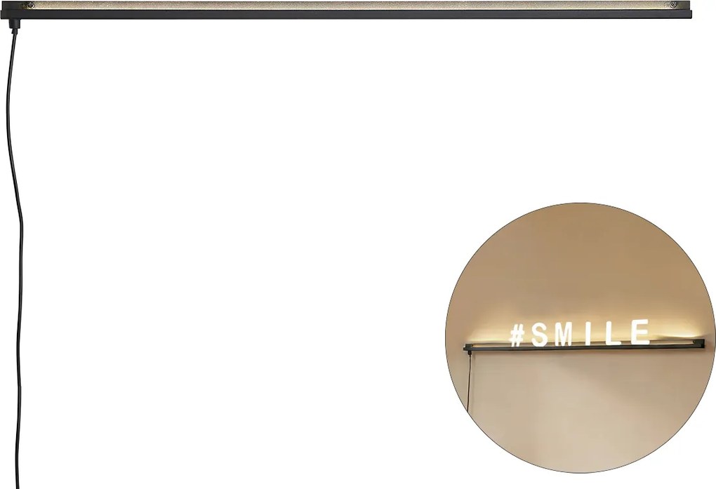 Candeeiro de parede moderno preto Incl. LED - Letterbox