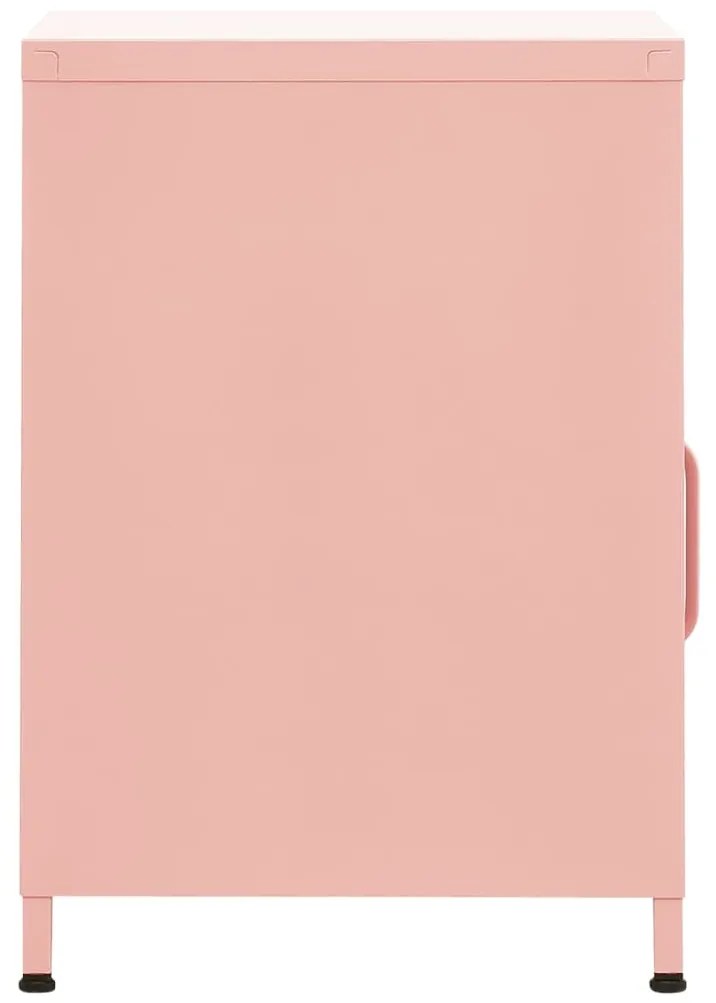 Mesa de cabeceira 35x35x51 cm aço rosa