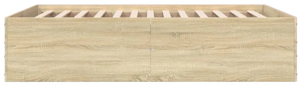 Estrutura de cama 140x190 cm derivados madeira carvalho sonoma