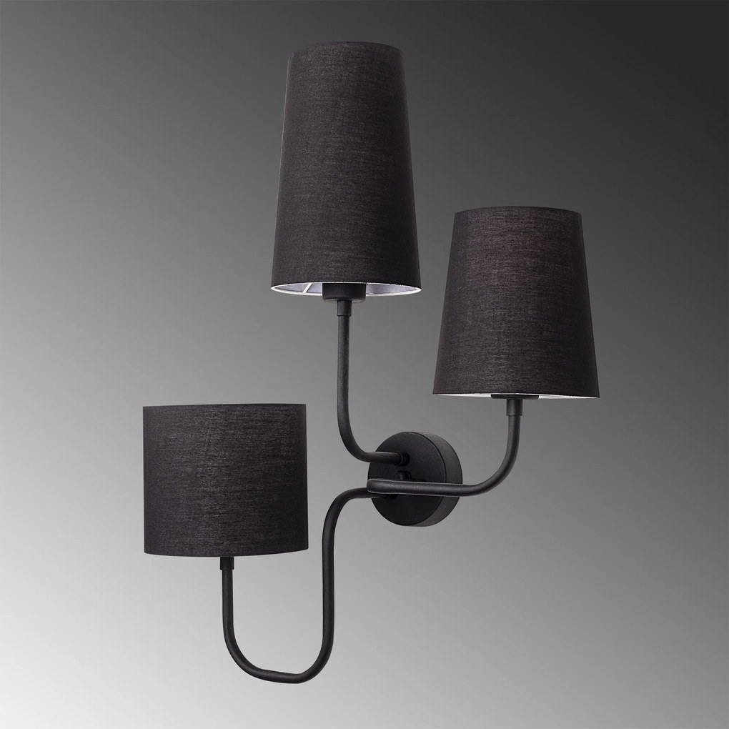 Candeeiro de Parede Catal – Preto – 50 x 20 cm