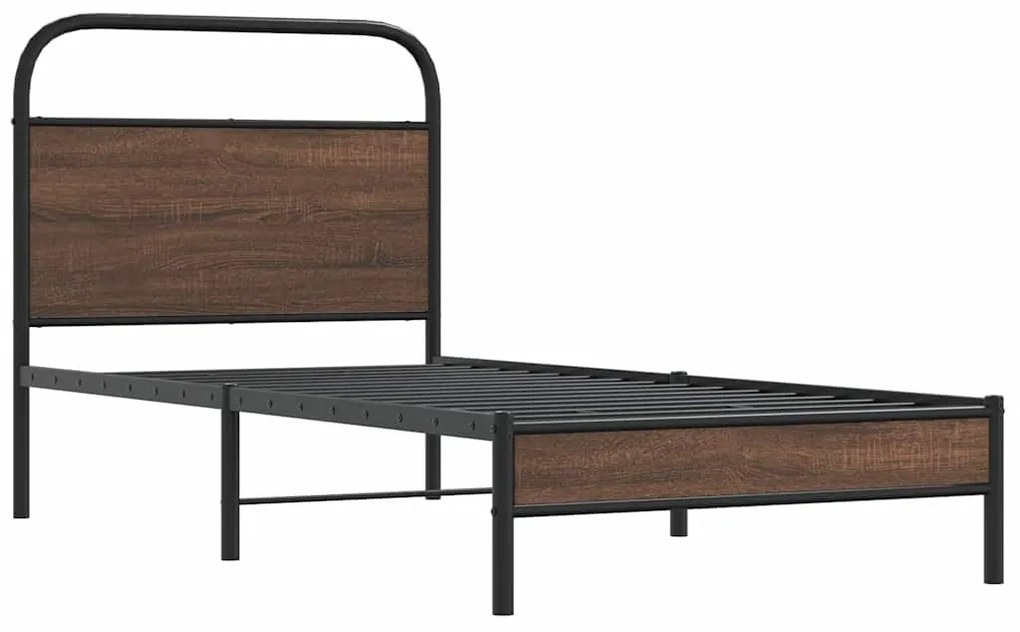 Estrutura cama s/ colchão derivados madeira carvalho castanho