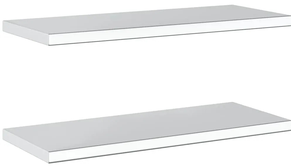 Prateleiras de parede 2 pcs 75x30x3 cm aço inoxidável prateado