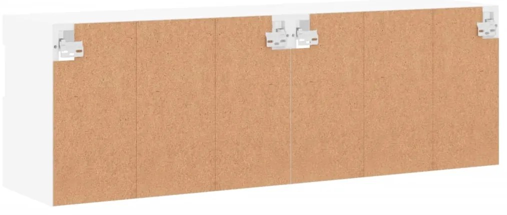 Móveis de parede p/ TV com luzes LED 2 pcs 60x30x40 cm branco