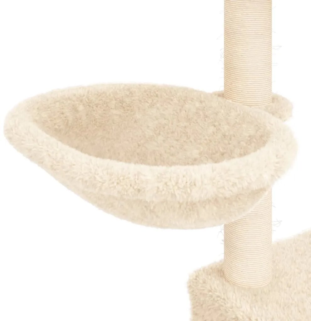 Árvore para gatos c/ postes arranhadores sisal 83 cm cor creme