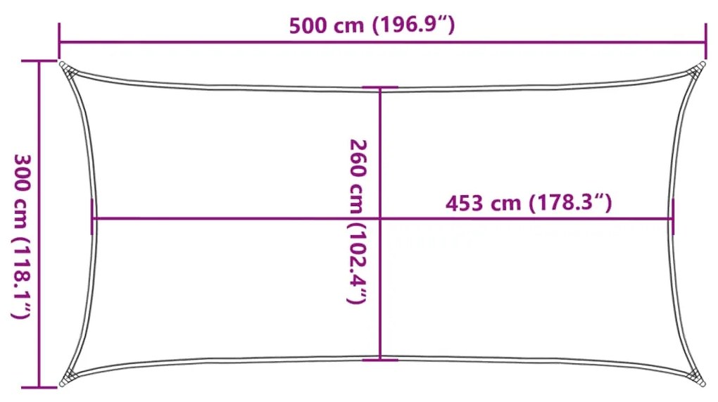 Para-sol estilo vela 5x3 m oxford 100% poliéster cor areia