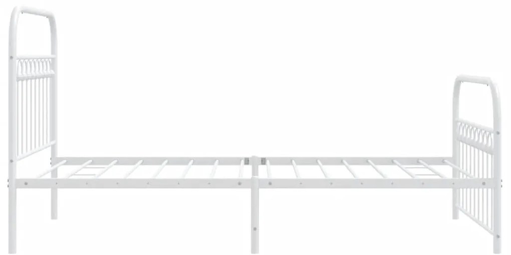 Estrutura de cama com cabeceira e pés 100x190 cm metal branco