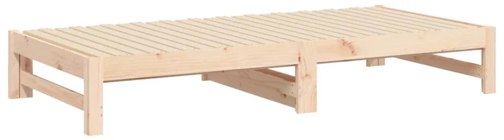 Estrutura sofá-cama de puxar 2x(90x190) cm pinho maciço