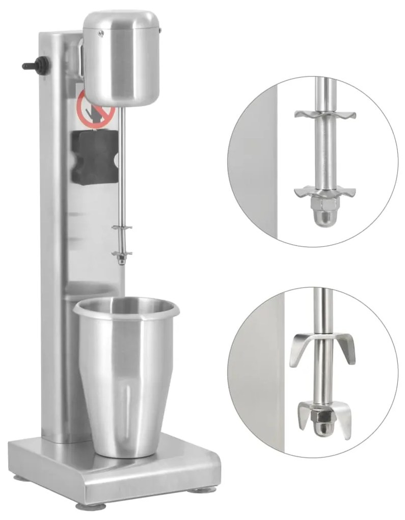 50771 vidaXL Misturador para batidos aço inoxidável 1 L