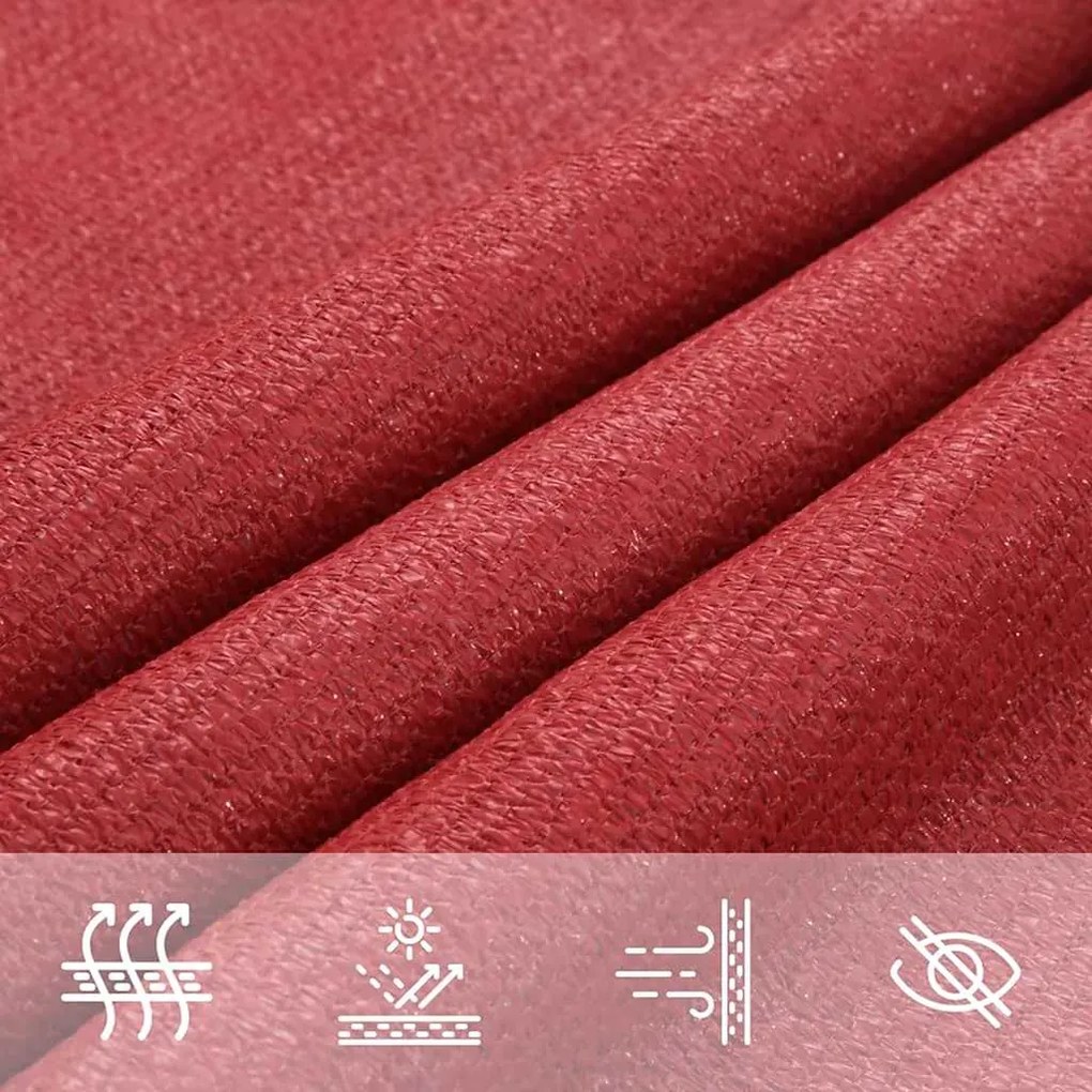 Para-sol estilo vela 160 g/m² 2x4 m PEAD vermelho