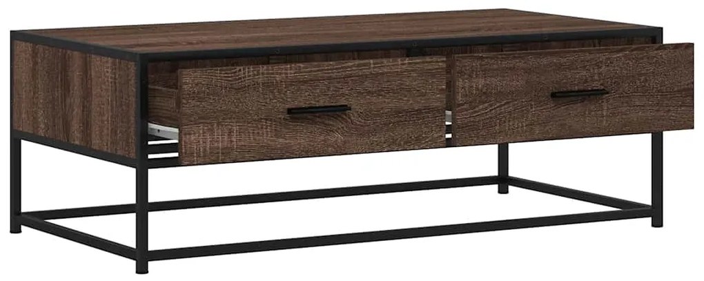 Mesa centro 100x50x35 cm deriv. madeira/metal carvalho castanho