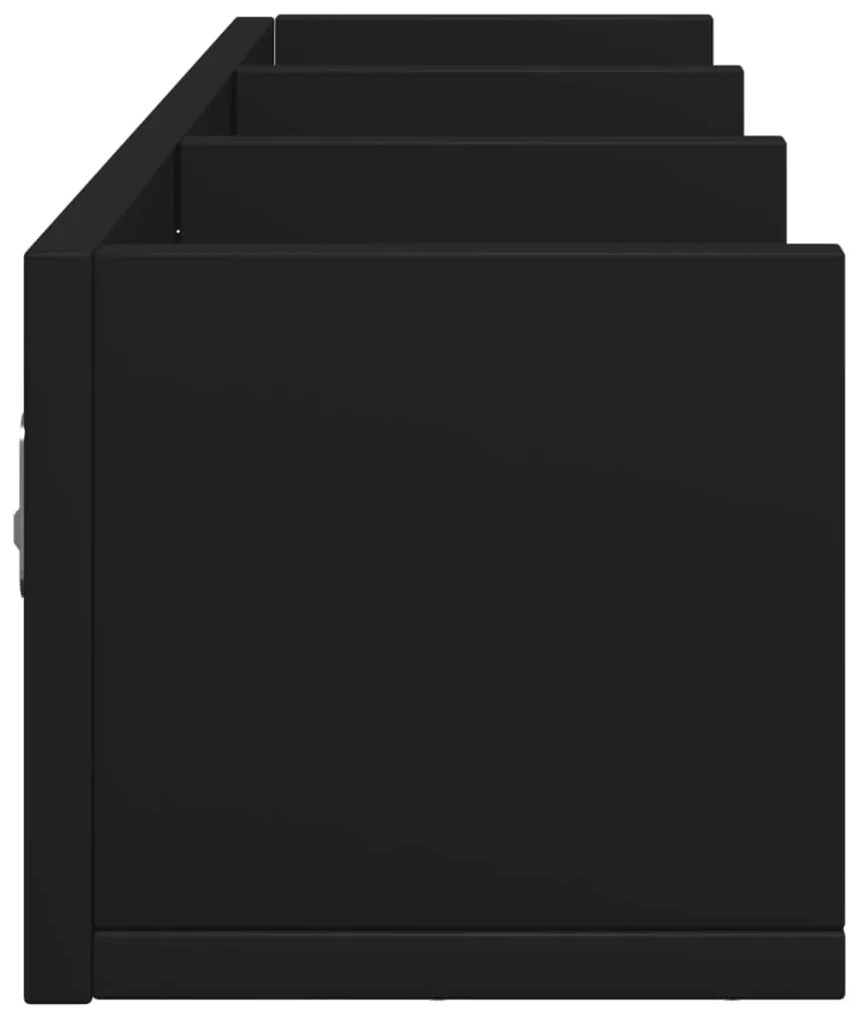 Armário de parede 75x18x16,5 cm derivados de madeira preto