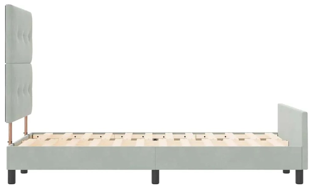 Cama de Veludo Cinzento-claro vidaXL 120x200 cm