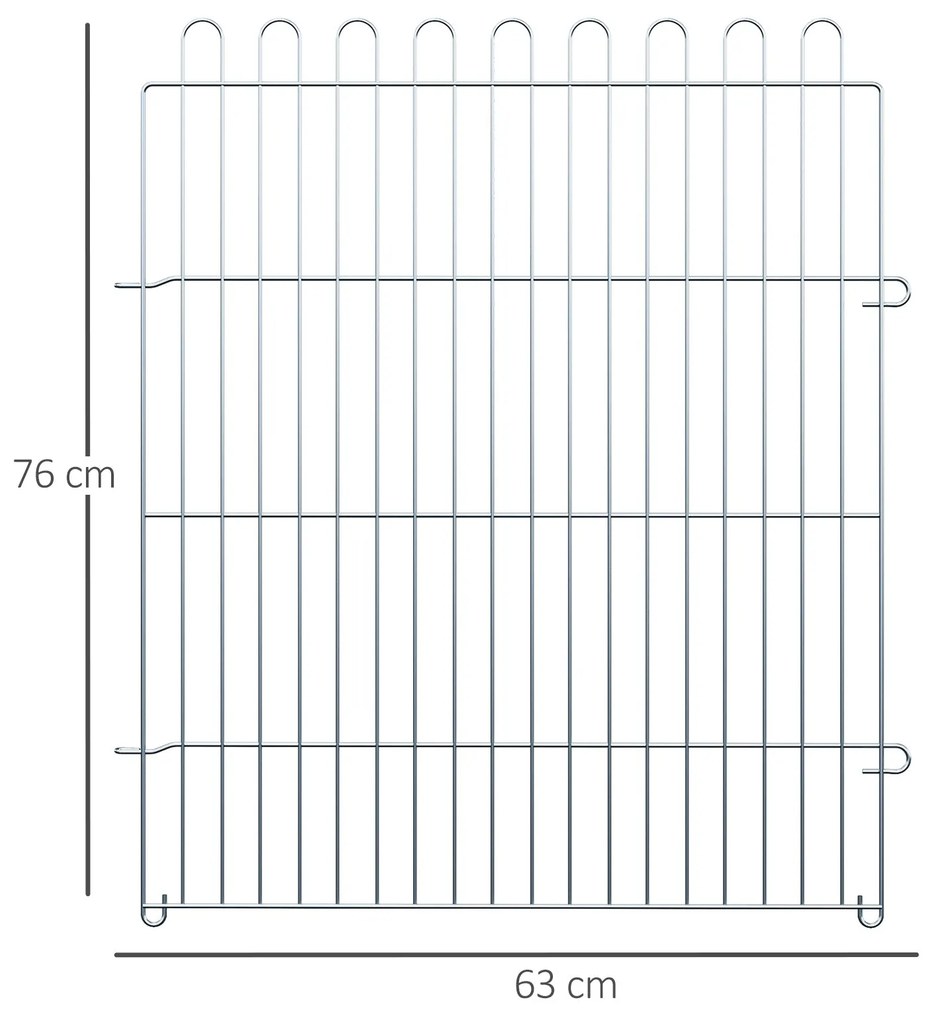 PawHut Parque para Animais de Estimação com 8 Paineis 63x76cm Cerca pa