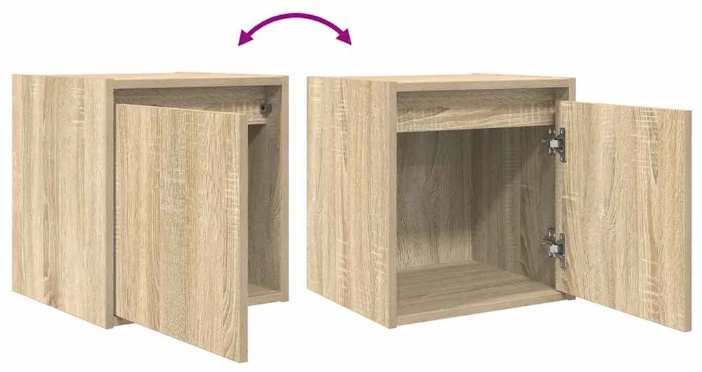 Mesa de cabeceira de parede 38x34x40 cm carvalho sonoma