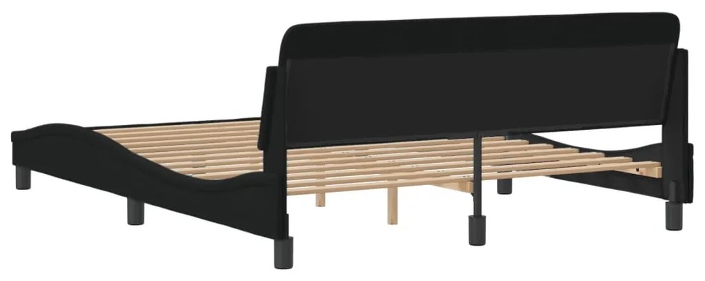 Estrutura de cama sem colchão 160x200 cm tecido preto