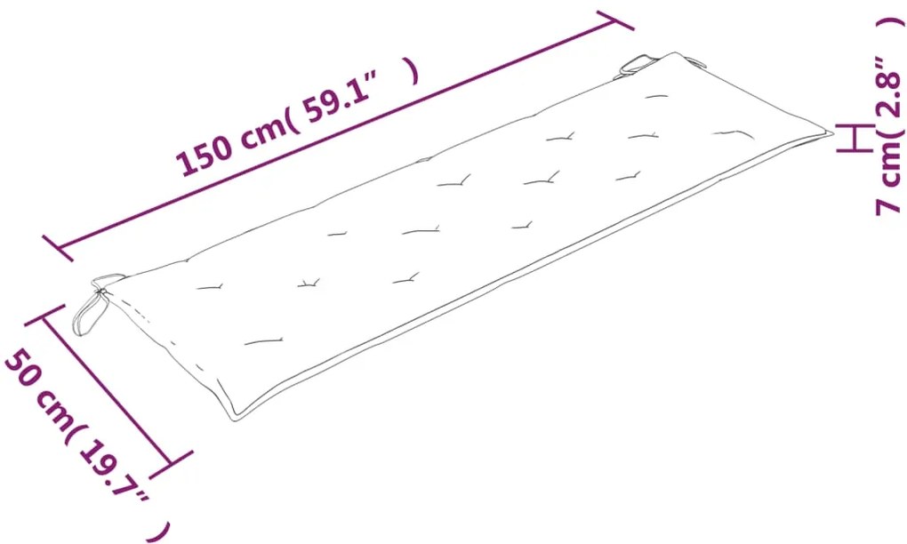 Banco Batávia c/ almofadão cinza 150 cm madeira de teca maciça