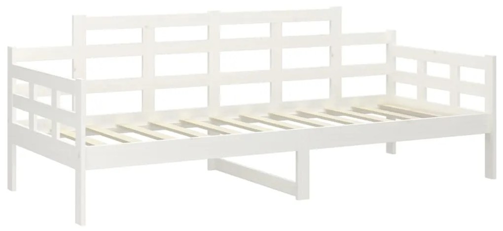 Sofá-cama 90x190 cm madeira de pinho maciça branco