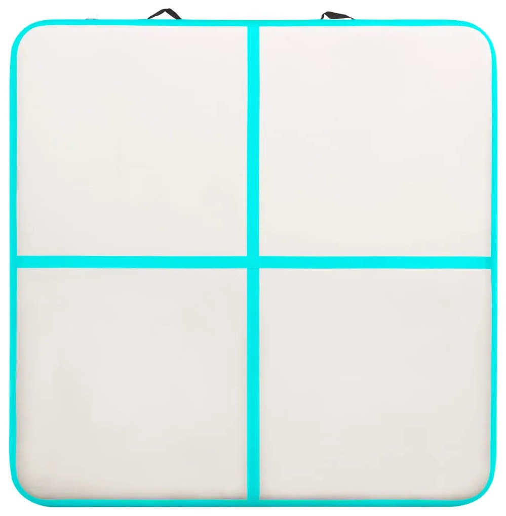 Colchão de ginástica insuflável c/ bomba 200x200x10cm PVC verde
