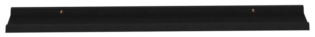 Prateleiras de parede 2 pcs 100x9x3 cm preto