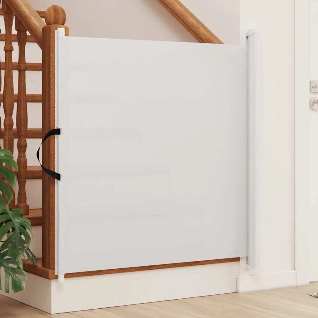 Portão retrátil p/ animais de estimação 102,5x125 cm branco