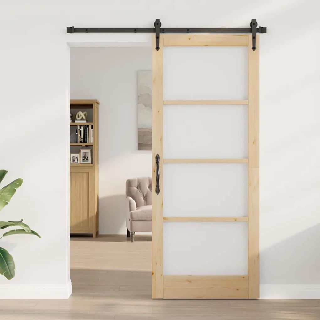 Porta Deslizante vidaXL com Conjunto de Ferragens 'ORKDAL'86x211 cm