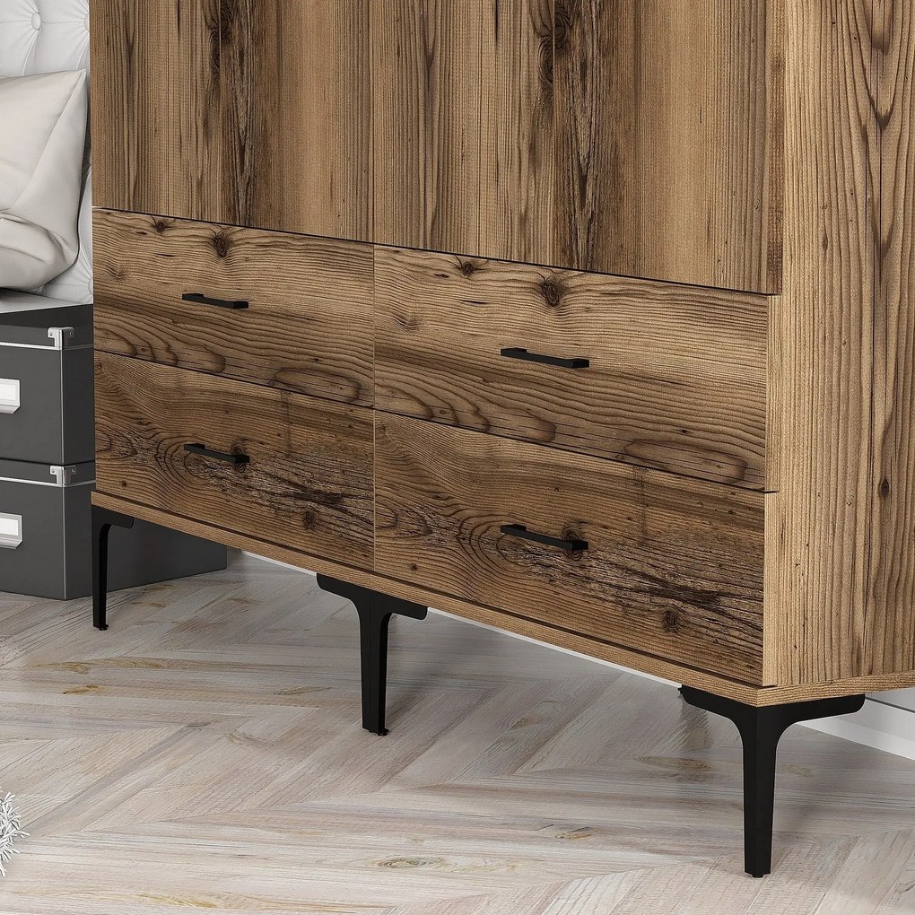 Roupeiro Kumsal TT – Nogueira – 160 cm x 47,5 cm x 201,4 cm