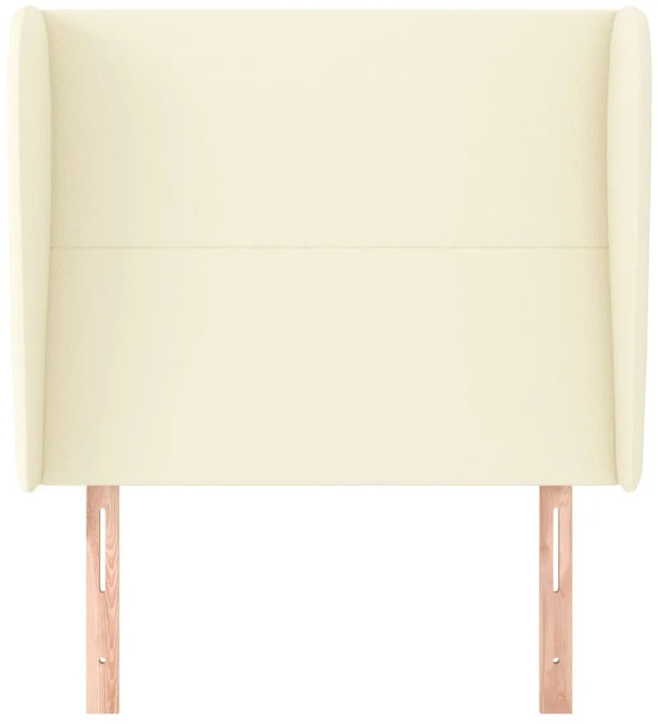 Cabeceira cama c/ abas couro artificial 93x23x118/128 cm creme