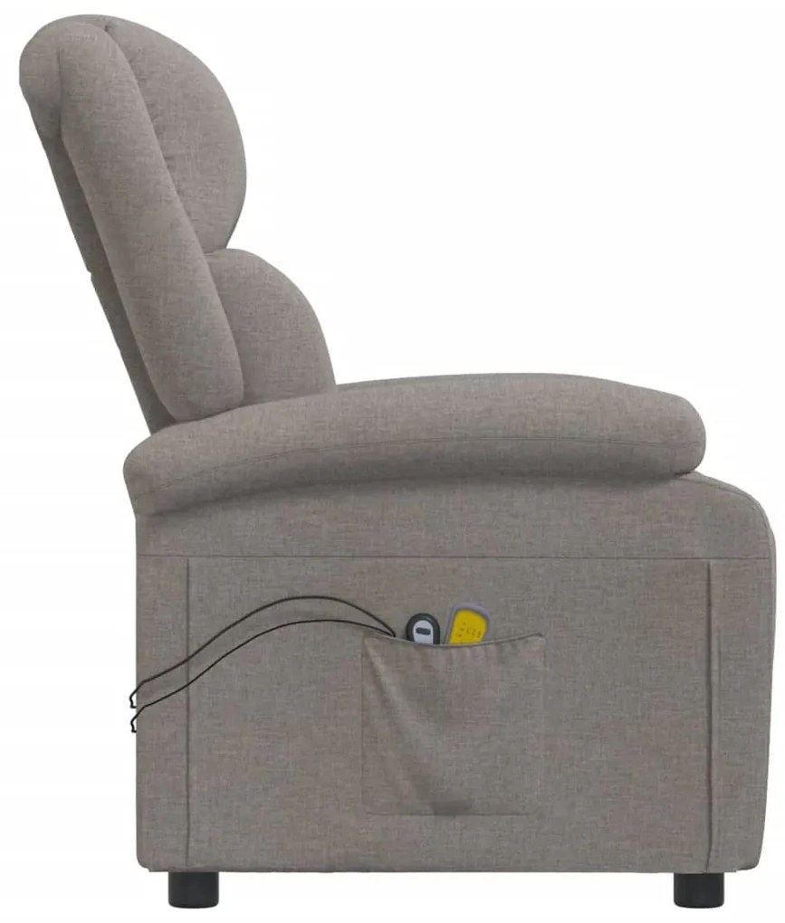 Poltrona de massagens elétrica reclinável tecido cinza-acast.