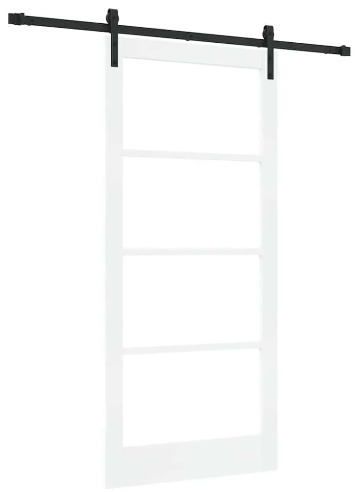 Porta Deslizante com Kit de Ferragens 'ORKDAL'Branca de Madeira Sólida