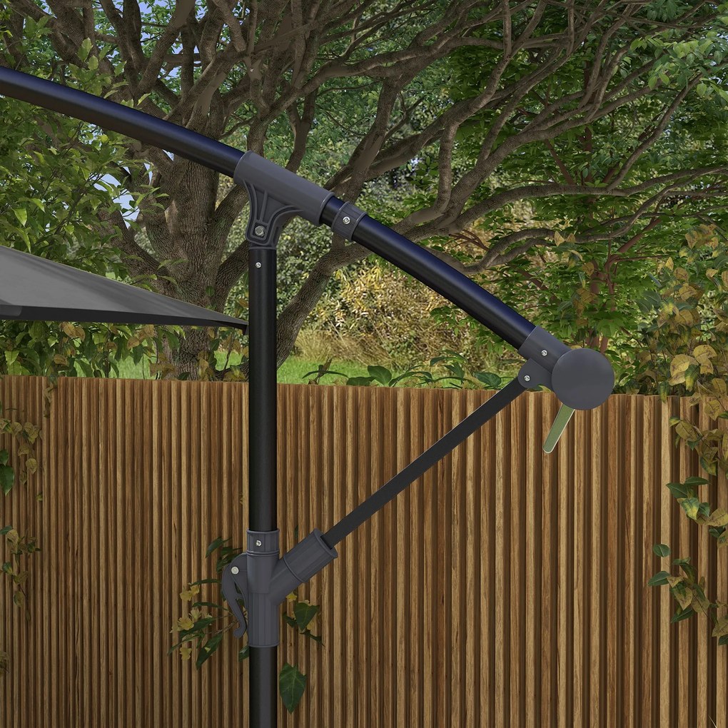 Chapéu de Sol Excêntrico 294x193 cm Chapéu de Sol de Jardim com Base C