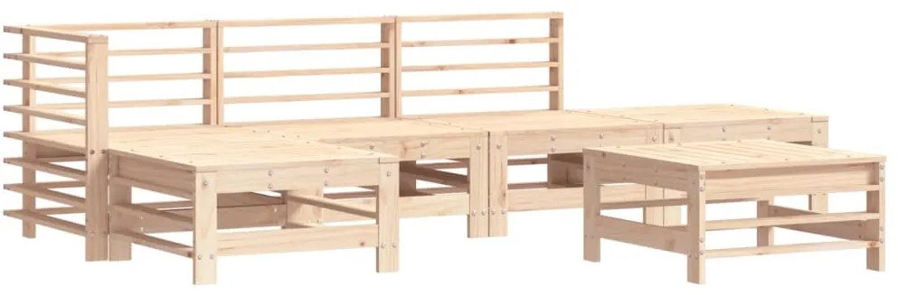 6 pcs conjunto lounge jardim c/ almofadões madeira maciça