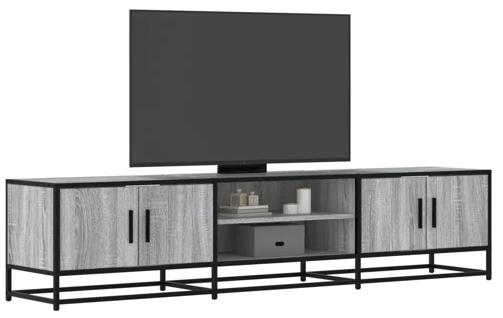 vidaXL Móvel de TV 180x35x41 cm derivados de madeira cinzento sonoma
