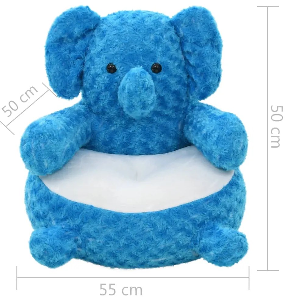 Elefante de peluche azul