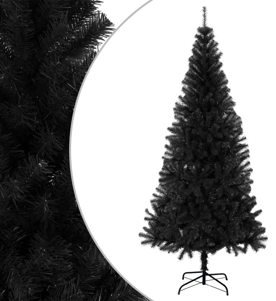 329180 vidaXL Árvore de Natal artificial com suporte 240 cm PVC preto