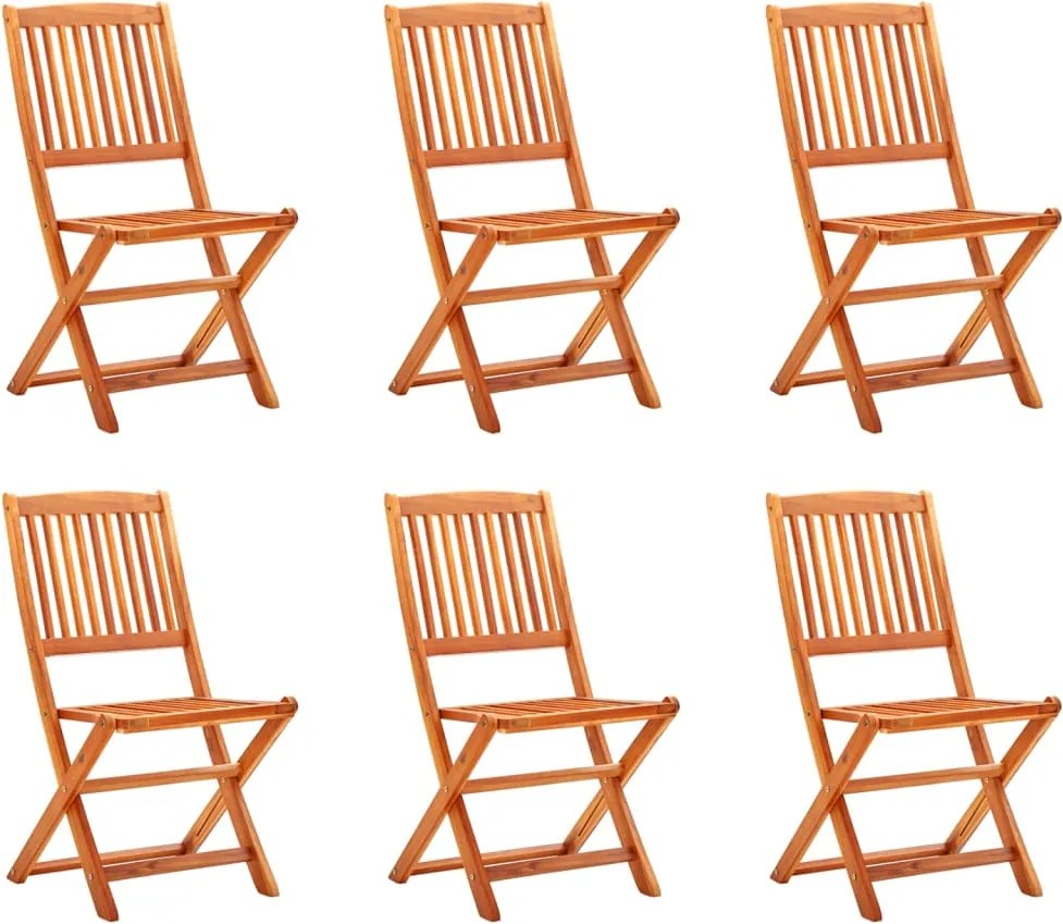 vidaXL Cadeiras de jardim dobráveis 6 pcs eucalipto maciço
