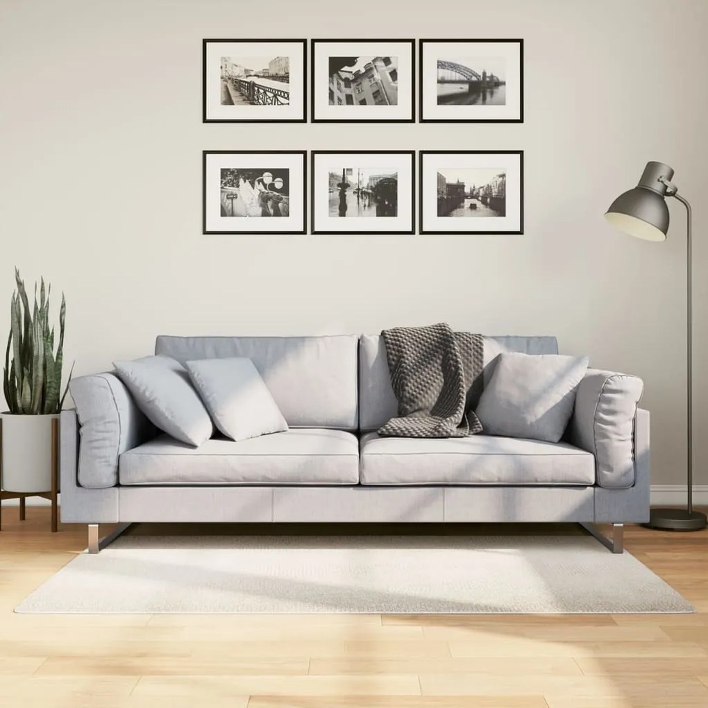 vidaXL Tapete de pelo curto IZA visual escandinavo 80x150 cm cor creme