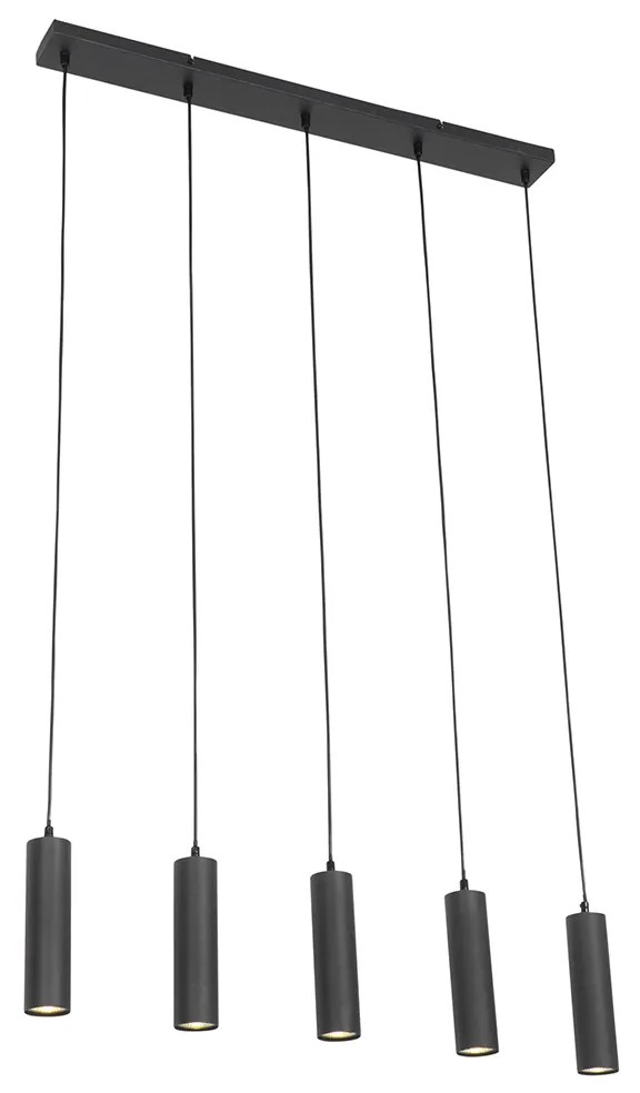 LED Candeeiro de suspensão inteligente preto c/ 5 GU10 Wifi - Jeana Moderno