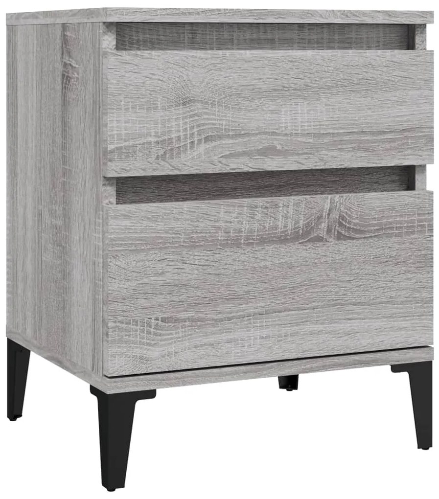 Mesas de cabeceira 2 pcs 40x35x50 cm cinzento sonoma